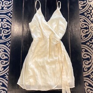 Altar'd State light yellow Wrap Mini Dress